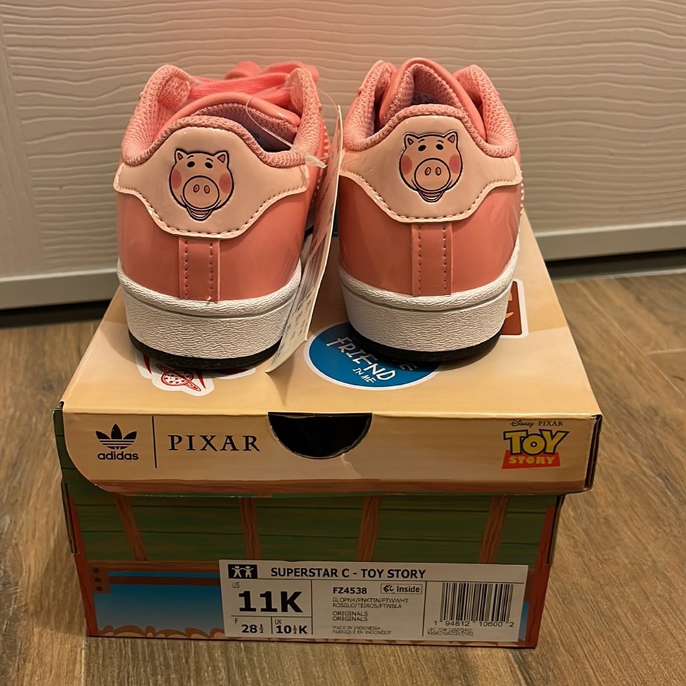 Adidas Toy Story Superstar Sneaker Ham Pink Toddler Size 11 Brand New Rare - Picture 5 of 6
